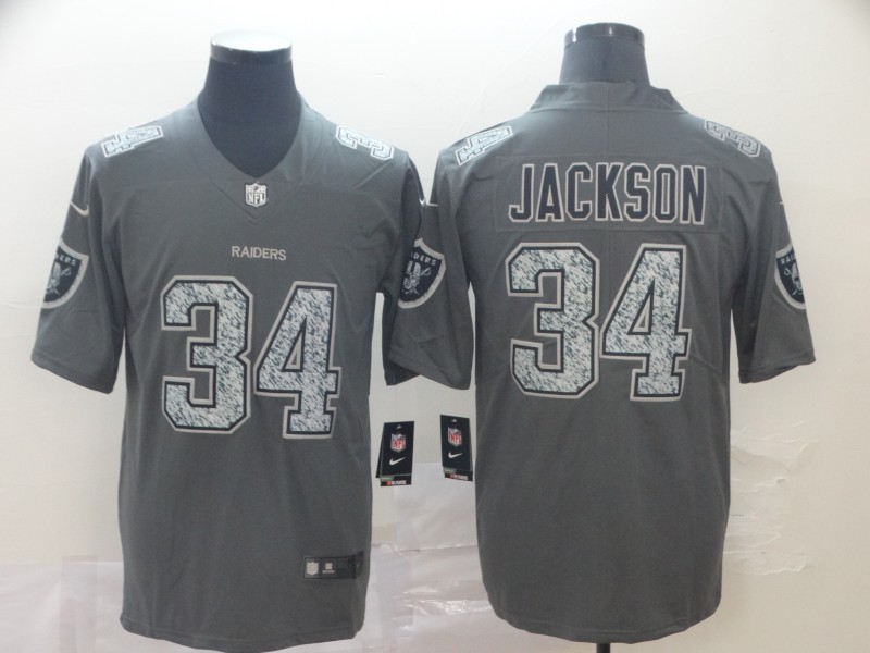 Men's Las Vegas Raiders Bo Jackson #34 Gray Jersey
